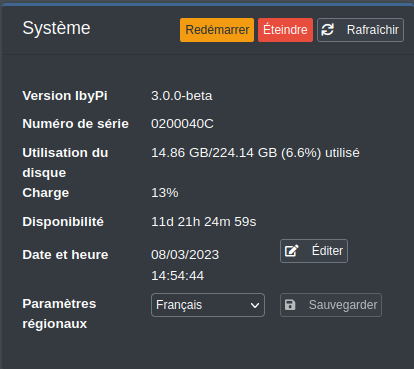 detail configuration systeme