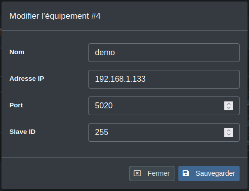 Modification compteur