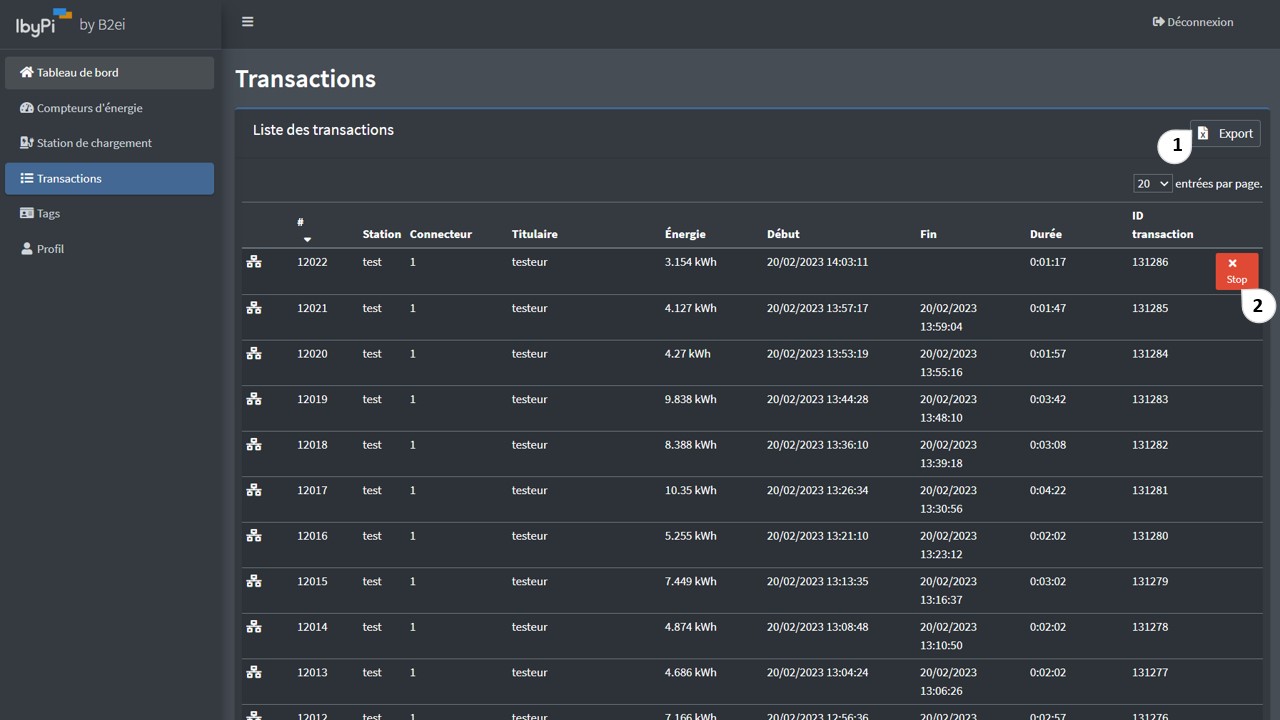 capture ecran transaction